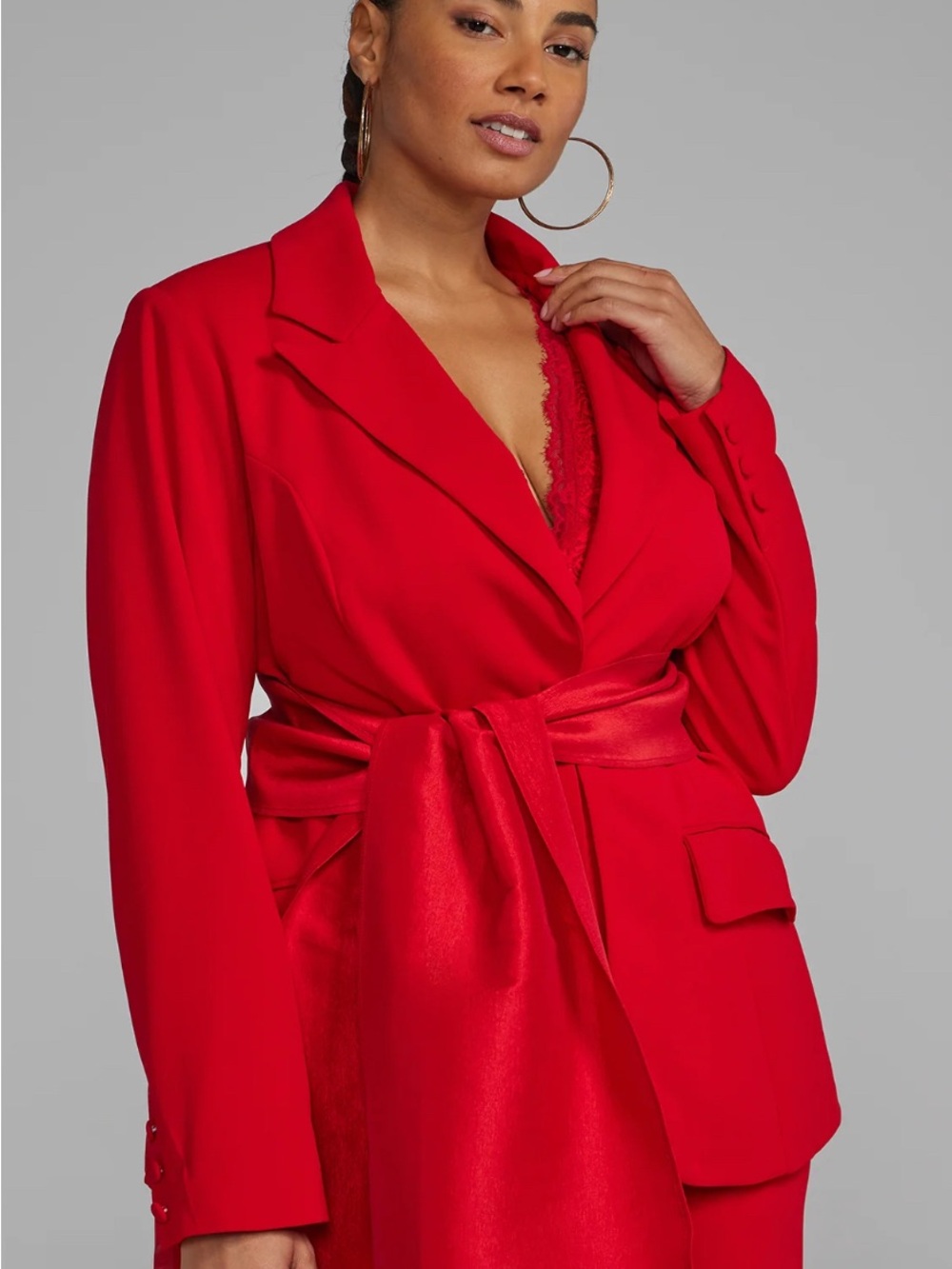 Single Breasted Tie-Waist Blazer - Picture 2 of 4